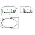 Deko-Light damp-proof luminaire SOTANO IP54 oval, CCT Switch, impact resistant, switchable, multipower IP54, white 