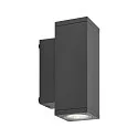 Deko-Light facade spotlight SHORELINE PRO LED SQUARE 70 UP&DOWN 2 flames, square, CCT Switch IP65, dark grey dimmable