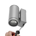 Projecteur de façade SHORELINE PRO GU10 ROUND à 1 flamme, cylindrique, avec douille GU10 IP65, gris clair