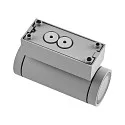 Projecteur de façade SHORELINE PRO GU10 ROUND UP&DOWN à 2 flammes, cylindrique, avec douille GU10 IP65, gris clair