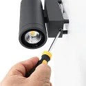 Projecteur de façade SHORELINE PRO ROUND 68 DOWN à 1 flamme, rond, CCT Switch IP65, gris clair gradable