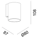 Deko-Light Luminaire mural d’extérieur CAN OUTDOOR UP OR DOWN à 1 flamme, cylindrique, rigide GU10 IP65, noir