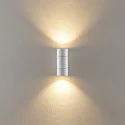 Deko-Light Projecteur de façade ACHERNAR UP & DOWN à 2 flammes, cylindrique, avec douille GU10 IP65, blanche