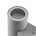 Deko-Light Projecteur de façade ACHERNAR UP & DOWN à 2 flammes, cylindrique, avec douille GU10 IP65, gris clair