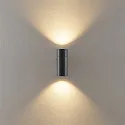 Deko-Light Projecteur de façade ACHERNAR UP & DOWN à 2 flammes, cylindrique, avec douille GU10 IP65, gris foncé