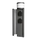 Deko-Light Colonne de prises ARAWAN 2 voies, rond, avec éclairage, commutable IP44, gris foncé 