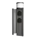 Socket tower 2-fold, IP44, 220-240V AC / 50-60Hz, die-cast aluminum, with LED lighting, 4.8W 3000K 150lm