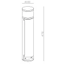 Deko-Light Colonne de prises ARAWAN 2 voies, rond, avec éclairage, commutable IP44, gris foncé 