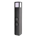 Colonne d’énergie FACADO SOCKET 65 2 voies, court, avec éclairage, commutable E27 IP54, gris foncé 