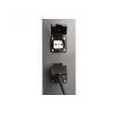 Deko-Light energy column FACADO SOCKET 65 2-fold, short, with lighting, switchable E27 IP54, dark grey 