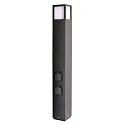 Colonne d’énergie FACADO SOCKET 100 2 voies, langue, avec éclairage, commutable E27 IP54, gris foncé 