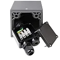 Deko-Light Colonne d’énergie FACADO SOCKET 100 2 voies, langue, avec éclairage, commutable E27 IP54, gris foncé 