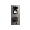 Deko-Light Colonne d’énergie FACADO SOCKET 100 2 voies, langue, avec éclairage, commutable E27 IP54, gris foncé 