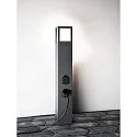 Deko-Light Colonne d’énergie FACADO SOCKET 100 2 voies, langue, avec éclairage, commutable E27 IP54, gris foncé 
