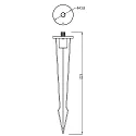 Deko-Light Piquet de terre pour COLT, gris