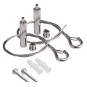 Accessoire Suspension câble TRI PROOF BASIC 2 pièces, réglable, avec mousqueton, gris argent 300cm