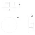 Deko-Light Adaptateur pour luminaire suspendu Ø DA 68MM / RECESSED rond, version pour montage encastré, noir profond