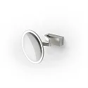 Miroir avec éclairage VISION R miroir avec grossissement 5x IP44, acier inoxydable mat 
