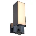 Lutec Luminaire mural d’extérieur CUBA avec détecteur de mouvement, avec caméra, Contrôle des apps IP44, anthrazit gradable