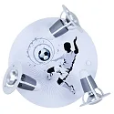 Luminaire de plafond SOCCER 3 flammes E14 IP20, argent, blanche