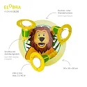 Elobra Luminaire de plafond LÖWE TIERWELT 3 flammes E14, vert, jaune