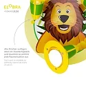 Elobra Luminaire de plafond LÖWE TIERWELT 3 flammes E14, vert, jaune