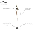 Elobra Lampadaire ARGENTINA, chêne, métal gradable