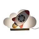 Lampe de table RAKETE, gris, rouge