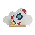Elobra Lampe de table RAKETE, gris, rouge