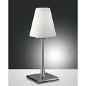 Lampe de table LUCY BIG avec interrupteur E14 IP20, nickel satiné, blanche