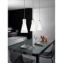 Fabas Luce Fabas Luce DIANA Pendant luminaire, E27, 3 flames, chromed / glass white