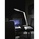 Fabas Luce Lampe de bureau WASP CCT Switch, avec fonction de charge USB, avec variateur tactile IP20, aluminium brossé gradable