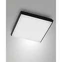 Luminaire de plafond DESDY 30 x 30CM carré, résistant aux chocs, commutable IP54, noir 