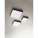Luminaire de plafond DESDY 30 x 30CM carré, résistant aux chocs, commutable IP54, noir 