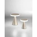 Fabas Luce Lampe de table NEUTRA court, dimmable IP20, or mat, satiné gradable