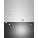 Luminaire à suspension ISABELLA 6 flammes IP20, aluminium, chrome, nickel satiné, satiné gradable