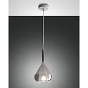 Pendant luminaire LILA, E27, 1x 40W, IP20, gray transparent