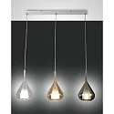 Luminaire à suspension LILA 3 flammes E27 IP20, ambre, couleurs fumée, transparent gradable