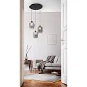 Fabas Luce Luminaire à suspension INFINITY 3 flammes, contrôlable par la voix E27 IP20, couleurs fumée, noir gradable