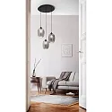 Fabas Luce Luminaire à suspension INFINITY 3 flammes E27 IP20, couleurs fumée, noir  gradable