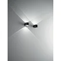 Fabas Luce Luminaire mural d’extérieur LAO haut bas, à 2 flammes IP65, noir 