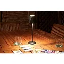 Lampe de table à accu KATY haut / bas, avec connexion USB, avec variateur tactile IP54, noir gradable