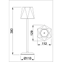 Lampe de table à accu KATY haut / bas, avec connexion USB, avec variateur tactile IP54, noir gradable
