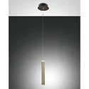 Luminaire à suspension PRADO IP20, or, noir, laiton satiné gradable