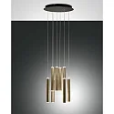 LED Pendant luminaire PRADO, bar, 8x 6,5W, 3000K, 5760lm, IP20, black / gold