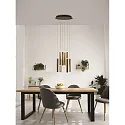 Fabas Luce Luminaire à suspension PRADO IP20, or, noir, laiton satiné gradable