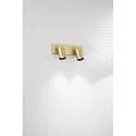 Fabas Luce Rampe de projecteurs FLORES à 2 flammes, langue GU10 IP20, noir, laiton satiné gradable