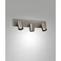 Rampe de projecteurs FLORES 3 flammes, langue GU10 IP20, gris, gunmetal gradable