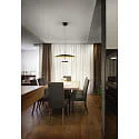 Fabas Luce Luminaire à suspension YUKO réglable, direct / indirect IP20, noir, feuille d'or gradable