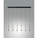 Luminaire à suspension SUSA 6 flammes IP20, noir gradable